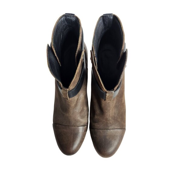 Rag & Bone Harrow Taupe Waxed Suede Stacked Heel Ankle Boot Booties, 38.5(8.5) - Picture 7 of 13